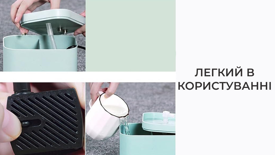 Фонтан-поїлка для котів та собак автоматичний з фільтром 1,5 л (8650)