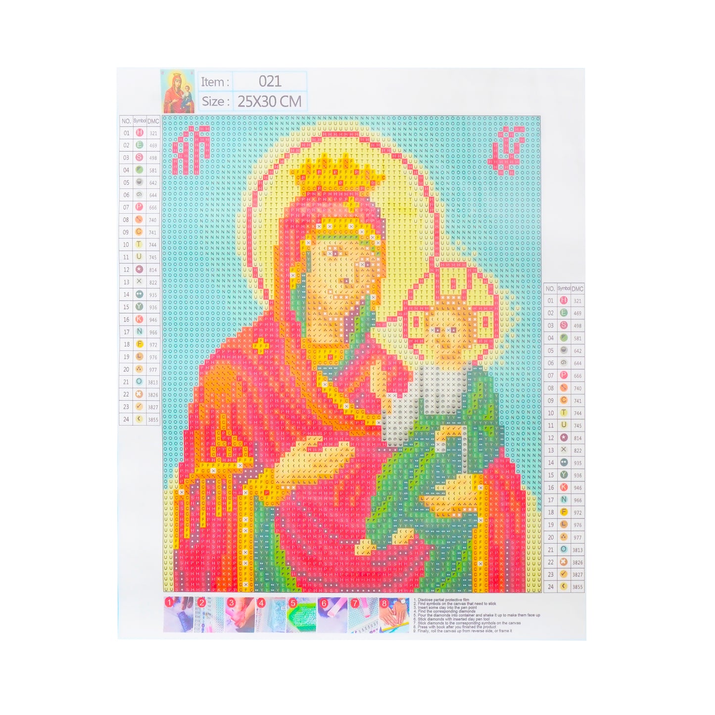 Картина алмазний живопис Ікона Іверська Богородиця 25х30 (75690001)