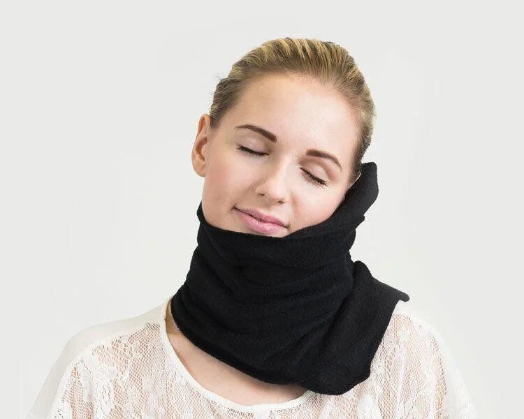 Подушка-шарф для подорожей Travel Pillow, чорна (5071)