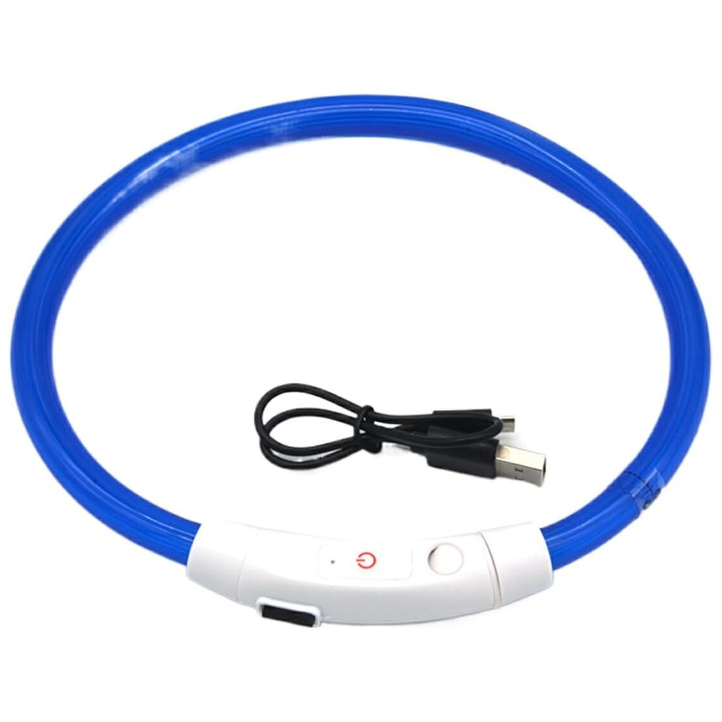 Світлодіодний LED нашийник для собак із зарядкою USB, синій (94160002)