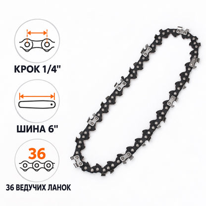 Ланцюг пильний 36 ланок 1/4*6" (9545_0001)
