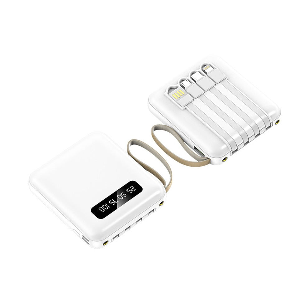 Портативний зарядний пристрій з дисплеєм та 4 кабелями 10000 mAh (8109)