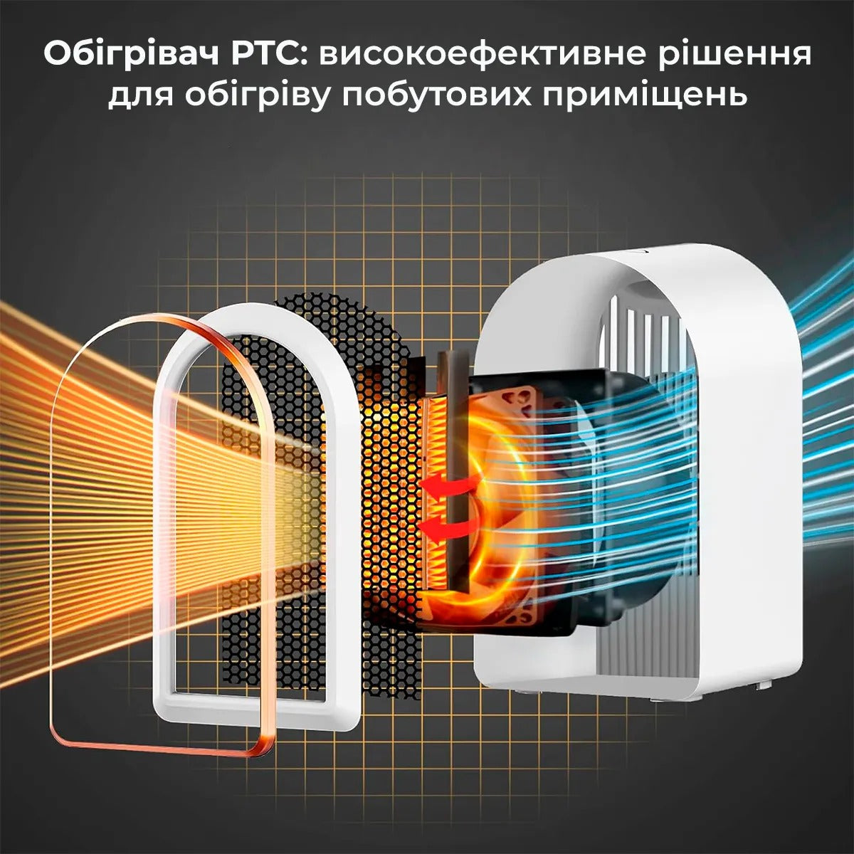 Тепловентилятор міні настільний електричний (9070)