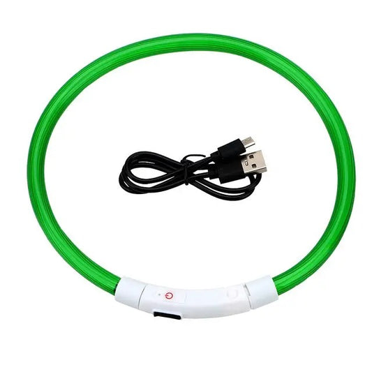 Світлодіодний LED нашийник для собак із зарядкою USB (8158)