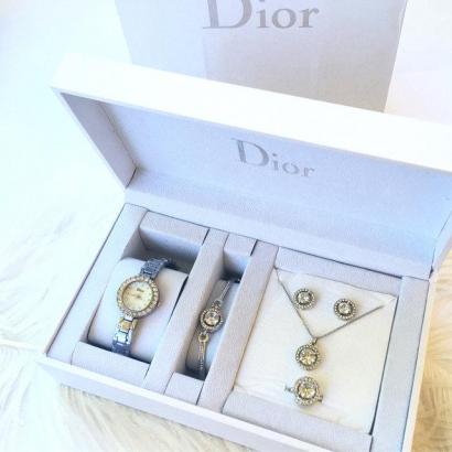 Годинник подарункові DIOR silver (набір) репліка (5327)