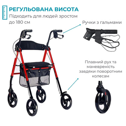 Ходунки ролер Airm Health з сидінням регульовані (уцінка)