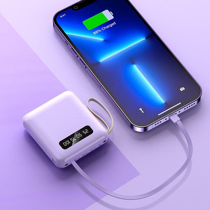 Портативний зарядний пристрій з дисплеєм та 4 кабелями 10000 mAh (8109)