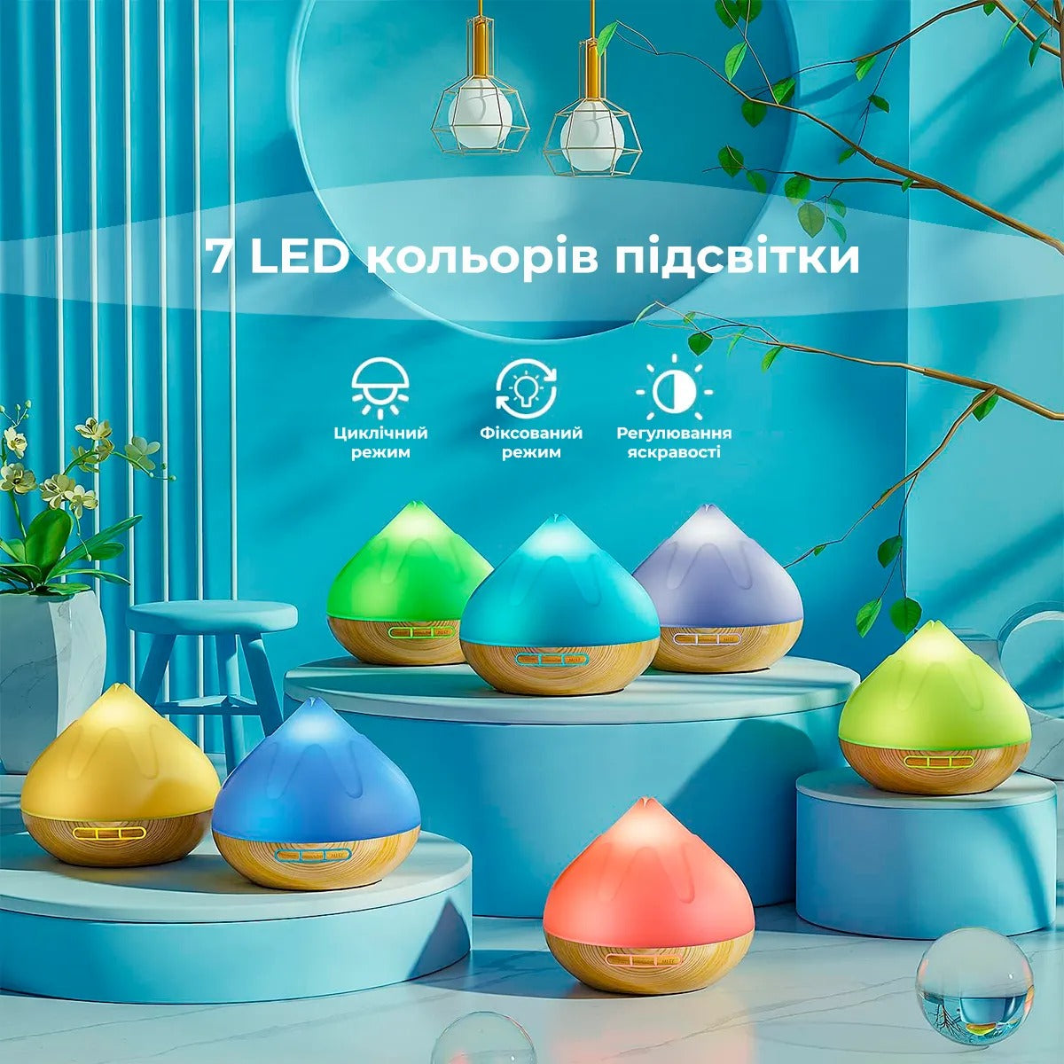 Аромадифузор нічник із набором ефірних олій (9069)