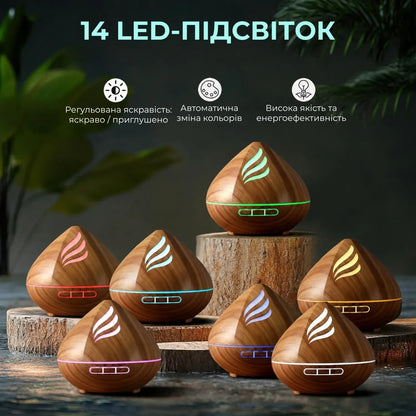 Аромадифузор нічник Supretto із набором ефірних олій, коричневий (90690002)