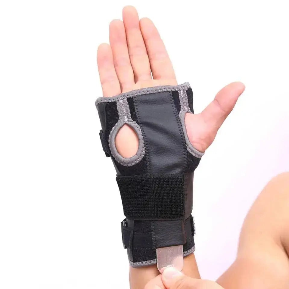 Бандаж-ортез для променево-зап'ясткового суглоба з металевою шиною, чорний з сірім (7995)