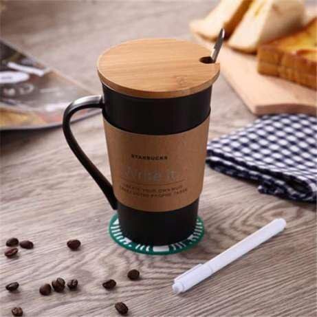 Керамічна чашка з кришкою Starbucks memo (5161)