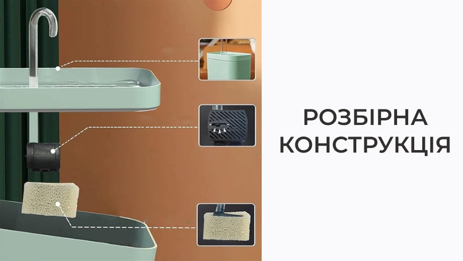Фонтан-поїлка для котів та собак автоматичний з фільтром 1,5 л (8650)