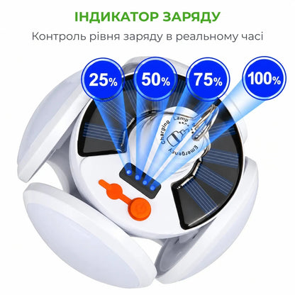 Кемпінговий LED-ліхтар трансформер Supretto на сонячній батареї акумуляторний підвісний (9485_0001)