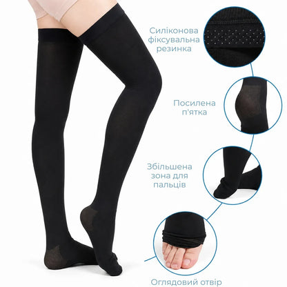 Компресійні панчохи антиемболічні Supretto, XXL, чорні (9460_0005)