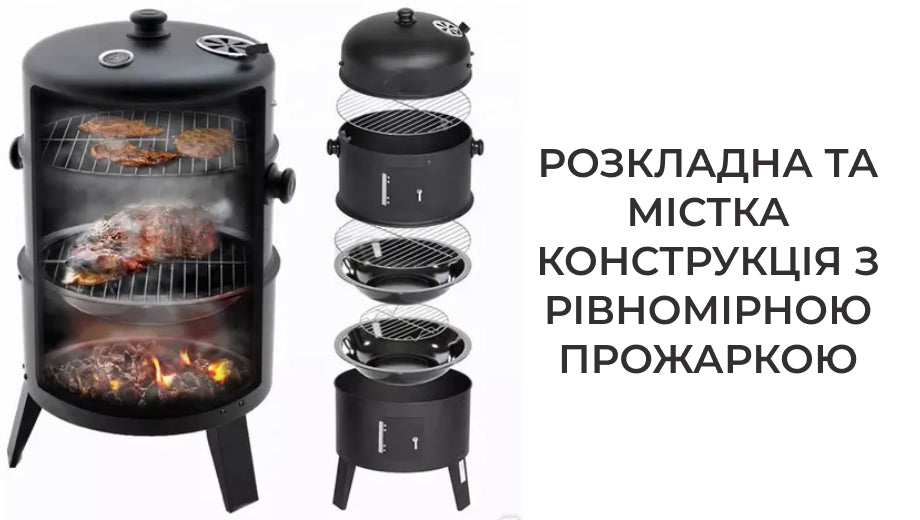 Коптильня гриль із термометром (7575)