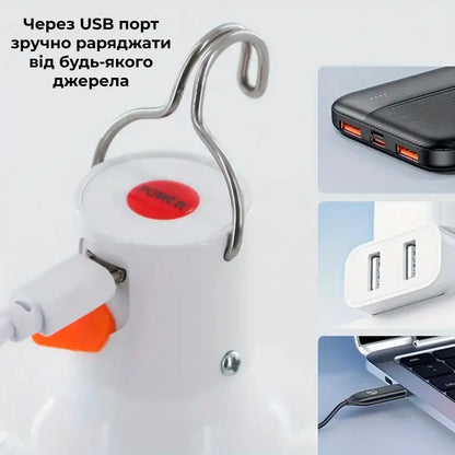 Лампа світильник підвісна з акумулятором з USB зарядкою (9130)