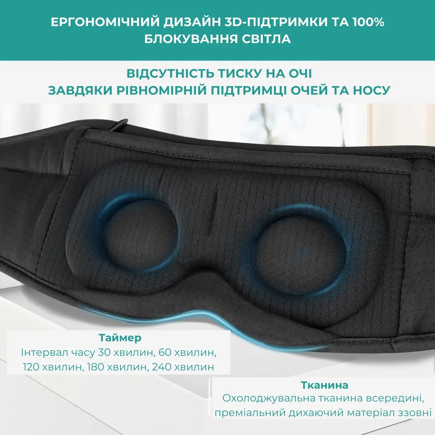 Маска для сну і відпочинку з Bluetooth гарнітурою (9053)