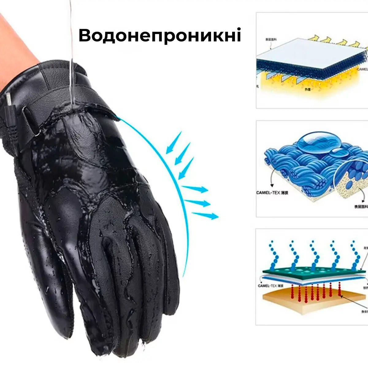Рукавички з підігрівом від USB зимові (9148)