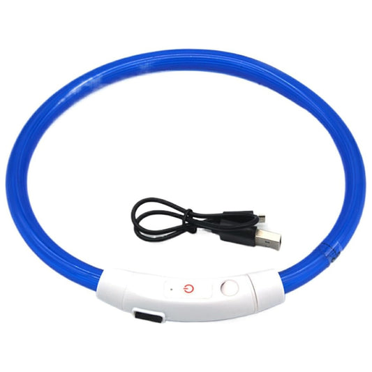 Світлодіодний LED нашийник для собак із зарядкою USB, синій (94160002)