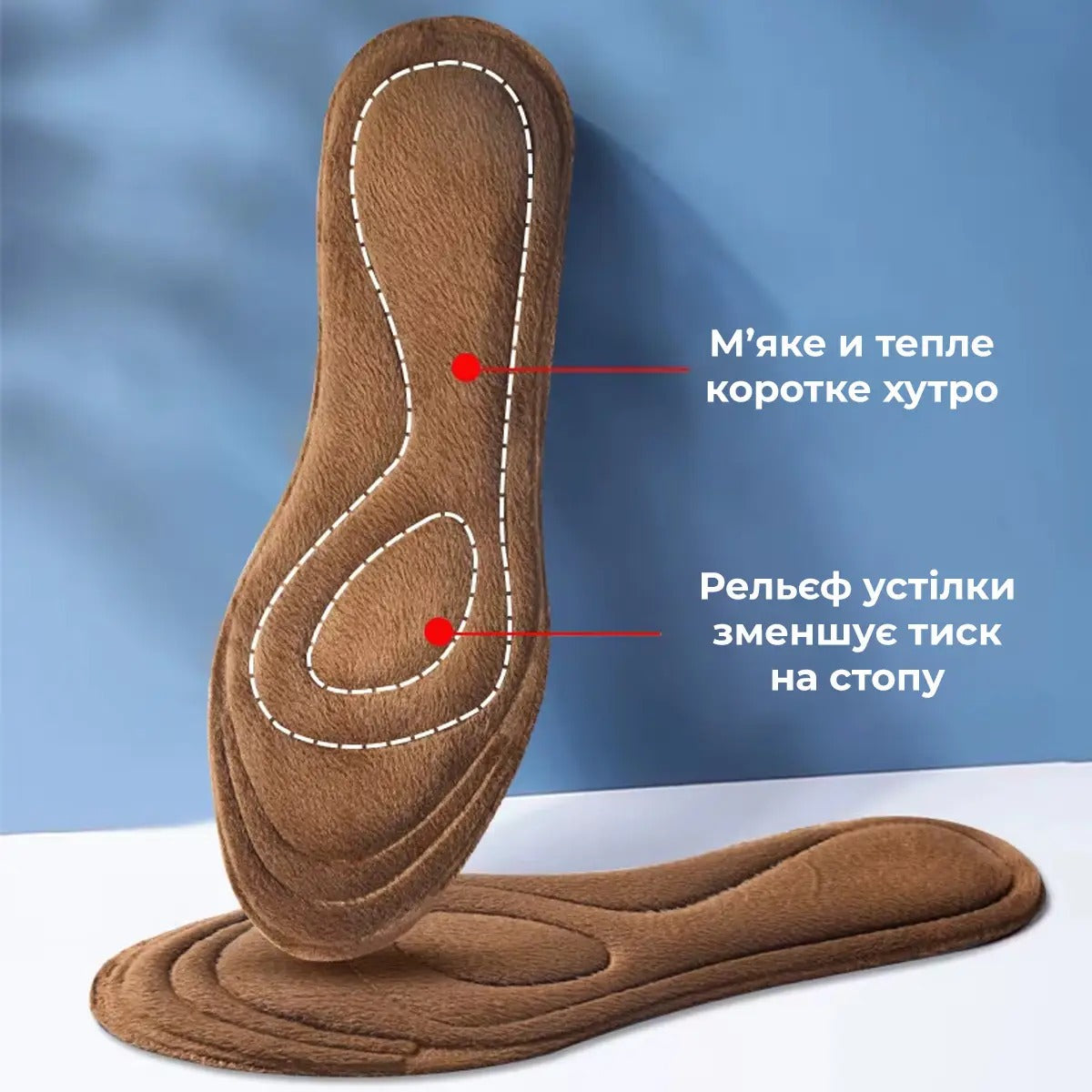 Теплі устілки для взуття з піною пам'яті, 45-46 розмір (91630003)