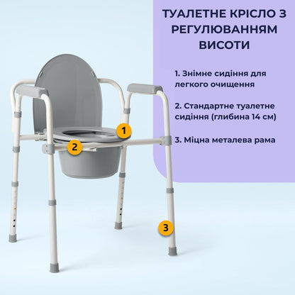 Туалетне крісло Airm Health з регулюванням висоти (9189)