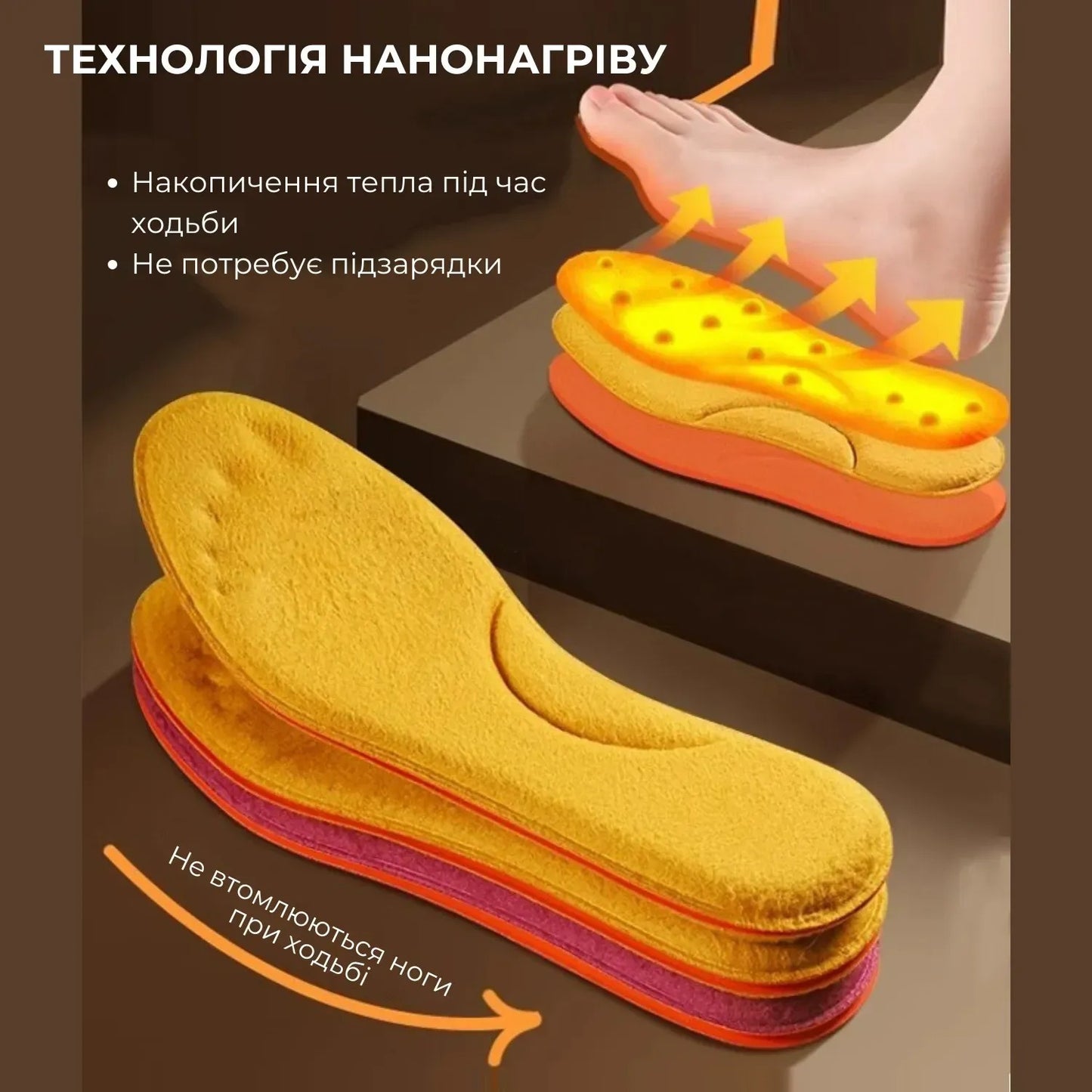 Устілки для взуття з накопиченням тепла комплект 2 пари 43-44 (91990002)