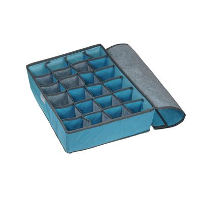 Органайзер для білизни на 24 комірки з кришкою, блакитний (56900001)
