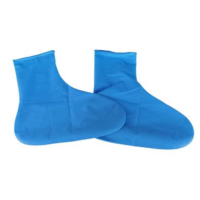 Резиновые бахилы на обувь от дождя, голубые S