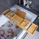 Поднос для вещей на ванну бамбуковый раздвижной (8433)