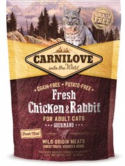 Сухий корм для дорослих кішок Carnilove Fresh Gourmand з куркою та кроликом Вага: 0.4 кг (8595602527373) 170873\7373