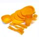 Набор пластиковой посуды для пикника 48 предметов, оранжевый (5092-3)