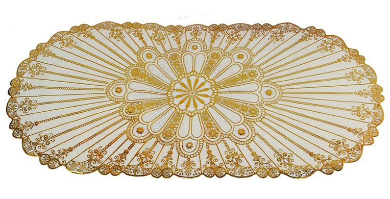 Овальная салфетка с золотым декором 83х40 см (5156)