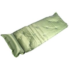 Самонадувающийся коврик Supretto для кемпинга, зелено-хаки (уценка) (6024/2)