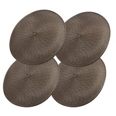 Комплект з 4-х круглих сервірувальних килимків, кавовий (75030002)