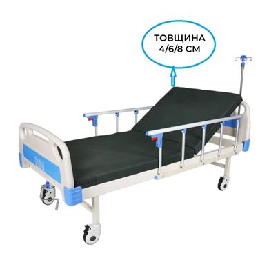 Медичне ліжко на колесах механічне 2-секційне (8555)