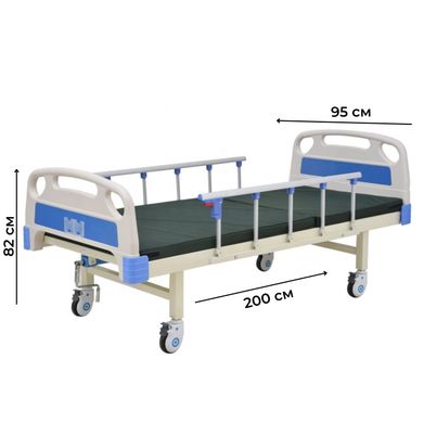 Медицинская кровать на колесах механическая 2-секционная (8555)