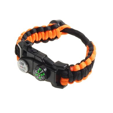 Многофункциональный браслет для выживания Спасатель, оранжевый (6029)