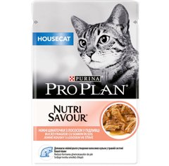 Вологий корм для кішок Purina Pro Plan Housecat Nutrisavour з лососем 85 г (12339026)