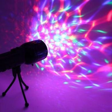 Светодиодный цветной проектор-фонарик со штативом (5241)