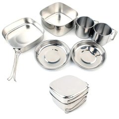 Набор посуды для походов из нержавеющей стали (7558)
