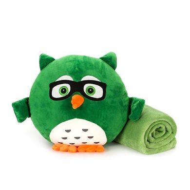 Мягкая игрушка-подушка с пледом Сова Барик 3 в 1, зеленая (78100004)
